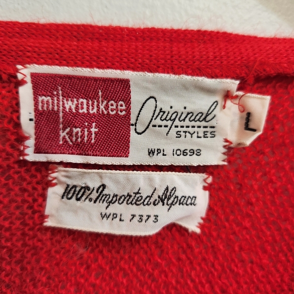 Vintage Milwaukee Knit 100% Alpaca Cardigan Size Large - Picture 3 of 9